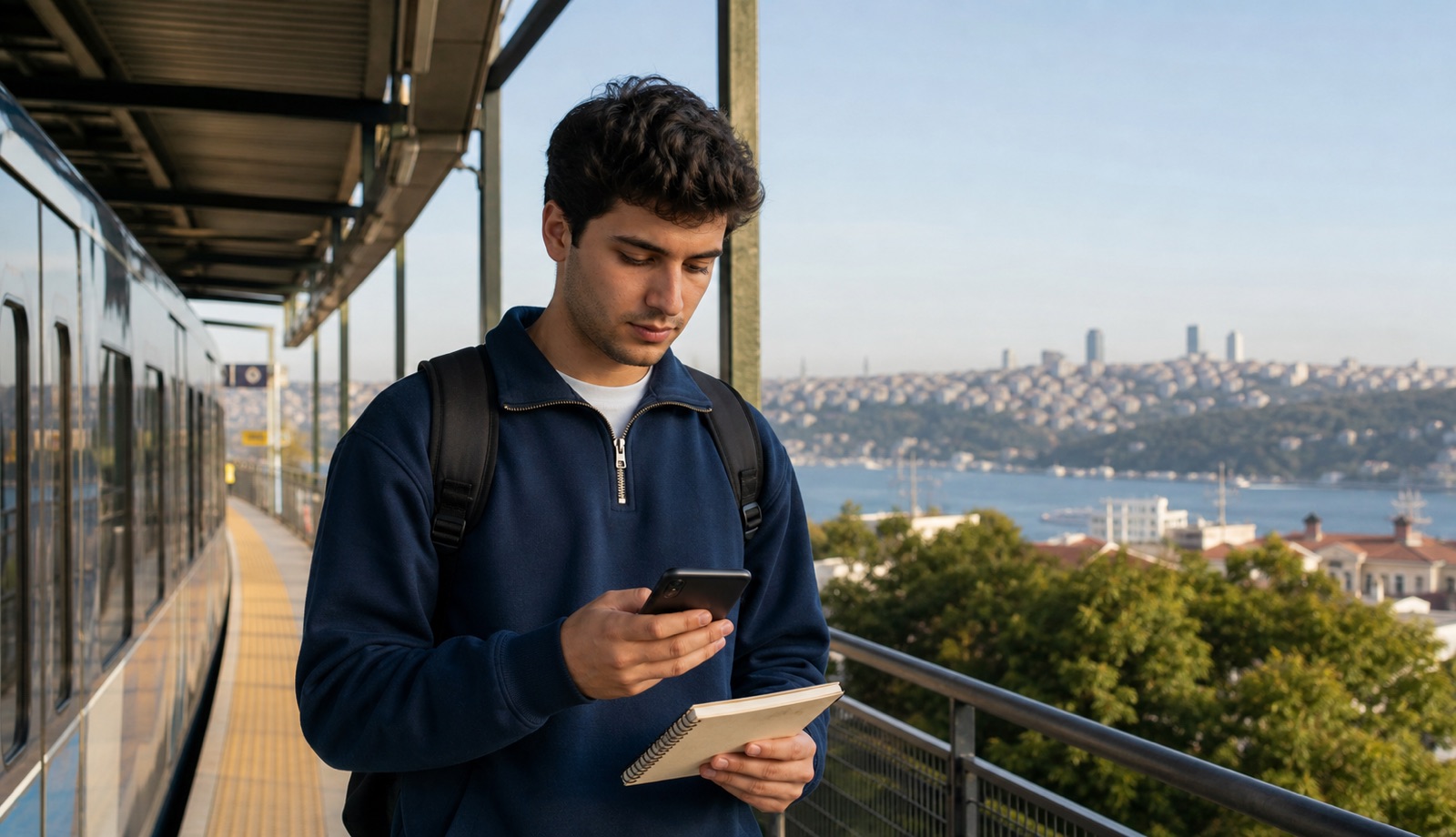 International student planning a university commute in Istanbul